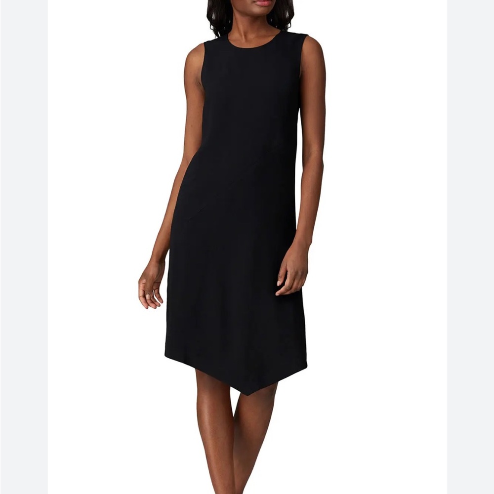 Victor Alfaro Black Asymmetrical Sheath Dress with Bias Hem Size Large